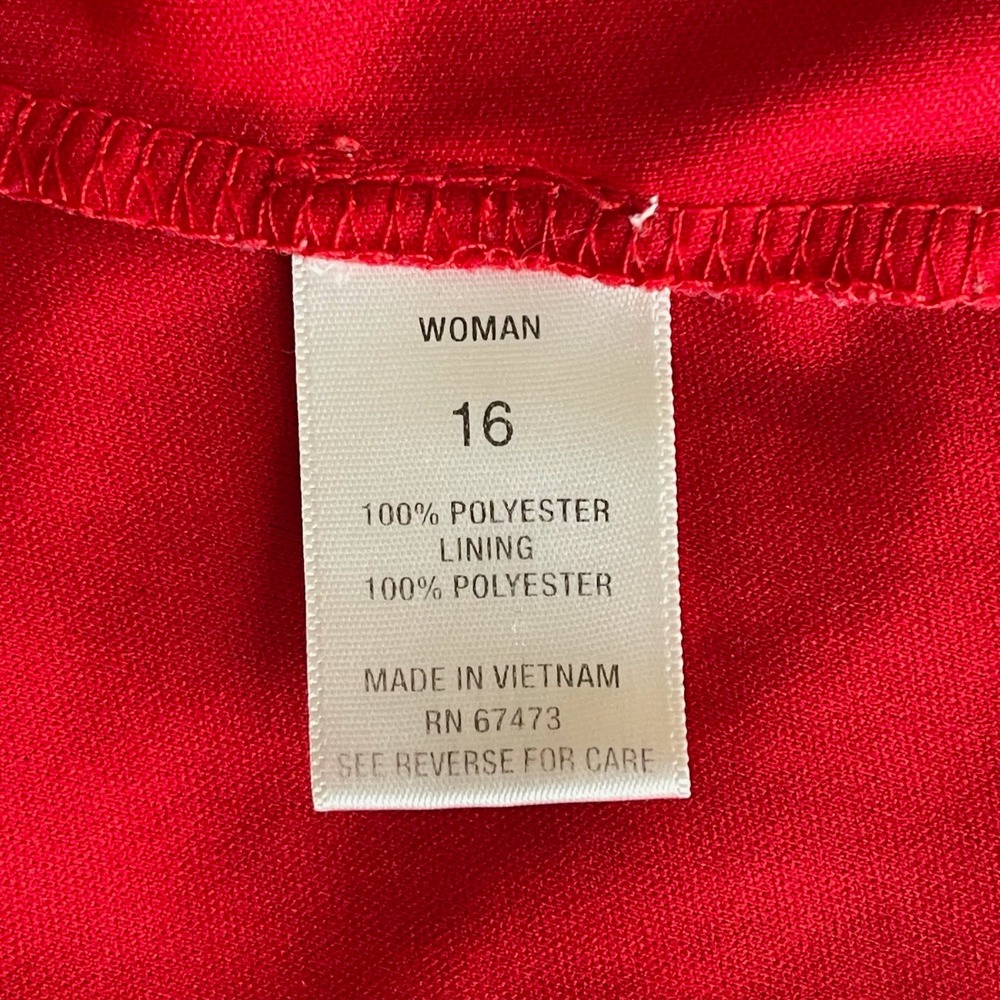 Roz & Ali Women's Red Floral Lace Sleeveless Fit & Flare Dress Size 16 - Picture 5 of 6